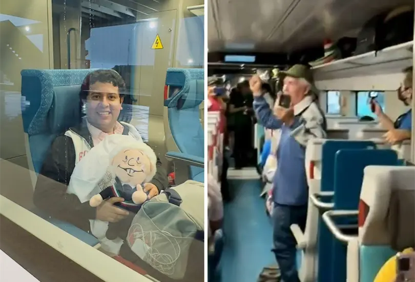 Así fue el primer viaje del Tren Maya con turistas. Así fue el primer viaje del Tren Maya con turistas.