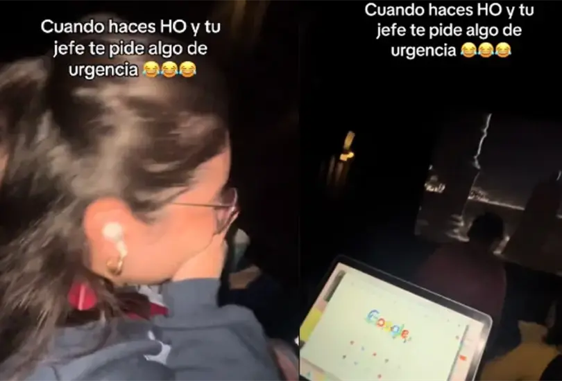 Joven hace home office en el cine y se vuelve viral. 