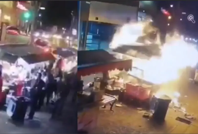 El momento exacto en que explota una taquer&iacute;a en Tijuana: &iquest;qu&eacute; lo caus&oacute;?