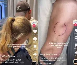 VIDEO: Hombre se tatúa la mordida de su novia en el brazo y causa polémica