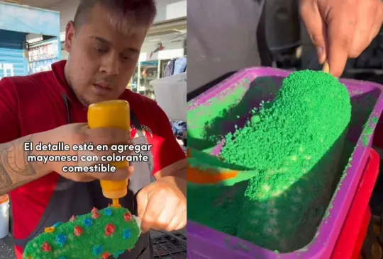 Puesto lanza elote navide&ntilde;o en forma de &aacute;rbol de Navidad y se hace viral en redes