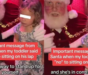 ¡Serás una mujer poderosa! Niña se niega a sentarse en las piernas de Santa Claus y la razón se viraliza