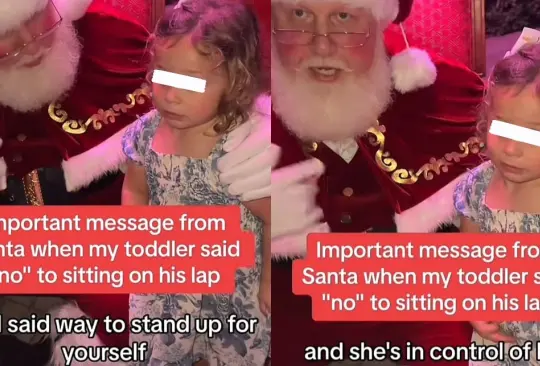 ¡Serás una mujer poderosa! Niña se niega a sentarse en las piernas de Santa Claus y la razón se viraliza