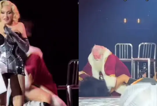 VIDEO| Santa Claus sufre vergonzoso accidente durante concierto de Madonna