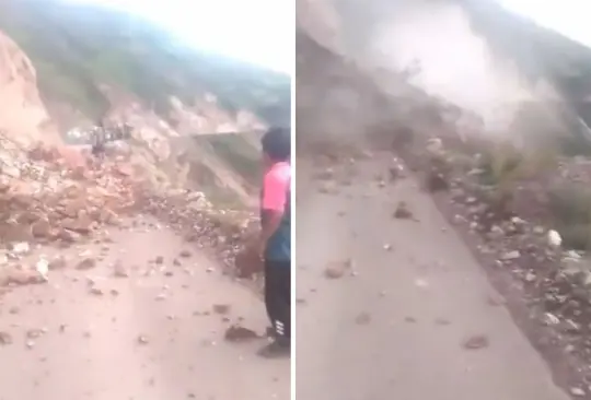 Mujer caba sepultada tras el deslave de un cerro. 