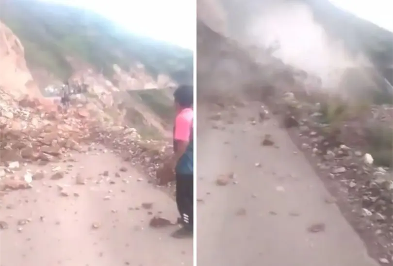 Mujer caba sepultada tras el deslave de un cerro. 