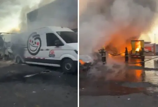 El incendio en la fábrica de Sabritas en San José de los Cerritos, Puebla. El incendio en la fábrica de Sabritas en San José de los Cerritos, Puebla.