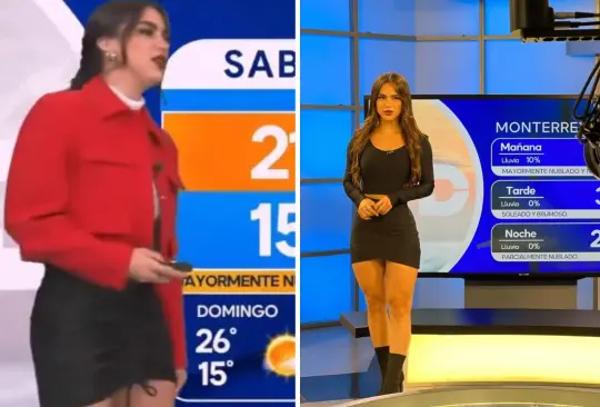 Chica del clima dice grosería durante noticiero. 