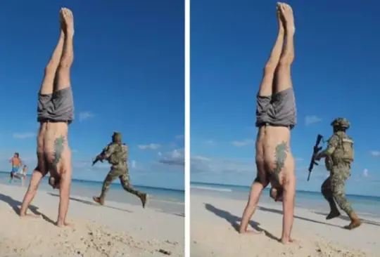 Maestro de yoga capta persecuci&oacute;n de la Marina en playa de Tulum. 