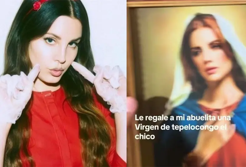 La sorpresa vino cuando la señora, pensando que era una imagen religiosa, besó y elogió lo que creyó era la Virgen, ¡sin embargo, el cuadro tenía el rostro de Lana del Rey! La sorpresa vino cuando la señora, pensando que era una imagen religiosa, besó y elogió lo que creyó era la Virgen, ¡sin embargo, el cuadro tenía el rostro de Lana del Rey!