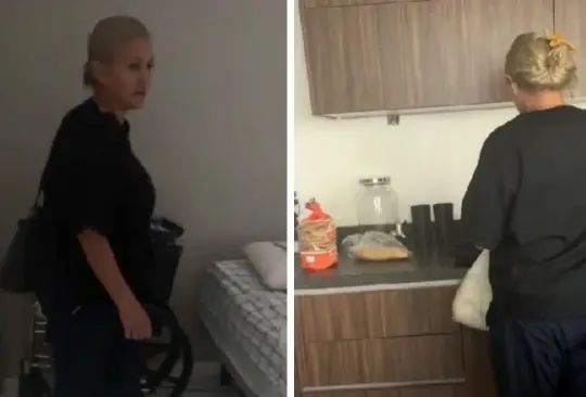 Mujer pone a enfermera a lavar los trastes Mujer pone a enfermera a lavar los trastes