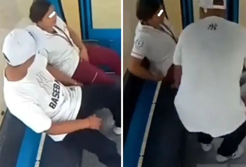 La pareja fue descubierta teniendo intimidad en el Cableb&uacute;s. 