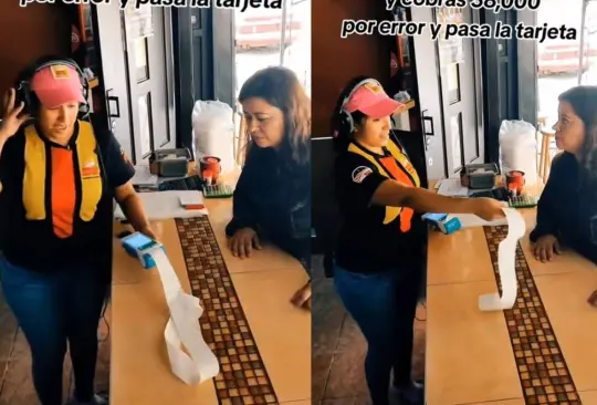 Empleada cobra por error más de 30 mil pesos por un par de gorditas de chicharrón