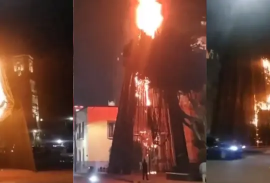 La alegría se transformó en consternación cuando el fuego envolvió rápidamente el árbol de Navidad en Tlalnepantla.