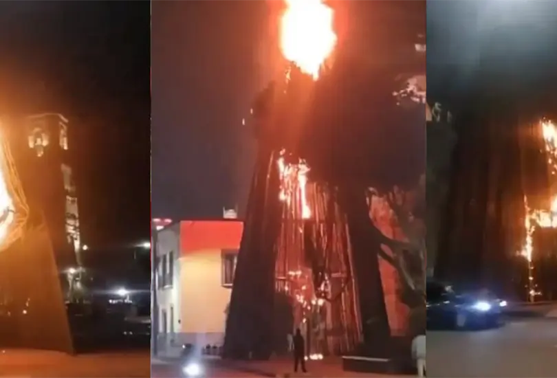 La alegr&iacute;a se transform&oacute; en consternaci&oacute;n cuando el fuego envolvi&oacute; r&aacute;pidamente el &aacute;rbol de Navidad en Tlalnepantla.