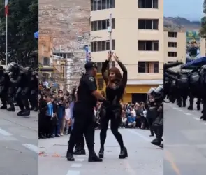 Policías sacan los pasos prohibidos en desfile bailando ´Oye Mujer´ de Ke Personajes