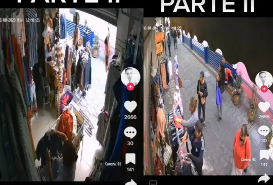 Captan a seis mujeres robando sutilmente ropa en local Captan a seis mujeres robando sutilmente ropa en local