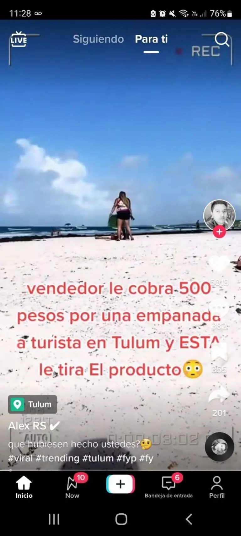 La turista acusó al vendedor de querer