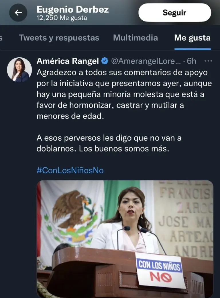 Señalan a Eugenio Derbez de Transfóbico - Capturqa de pantalla