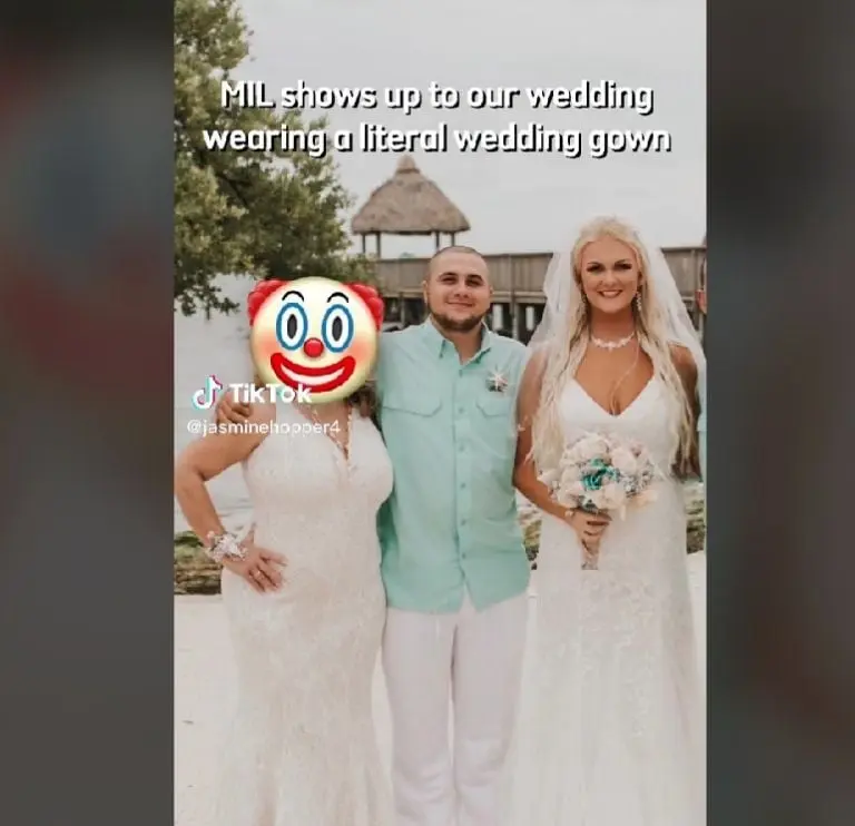 Suegra se viste de novia en la boda de su hijo (TikTok)