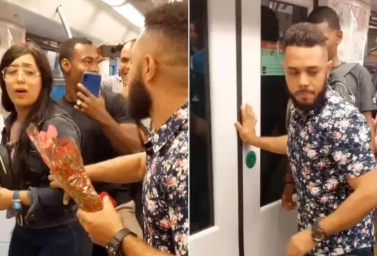 Le pide matrimonio a su amiga en el Metro y su reacci&oacute;n se vuelve viral 