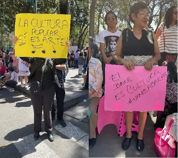 Los adultos mayores protestaron con música y baile Los adultos mayores protestaron con música y baile