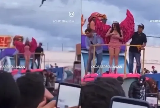 Karely Ruiz fue custodiada por elementos de Policía y Marina en Guaymas, Sonora, hecho que recordó su presentación en Xicoténcatl, Tamaulipas.