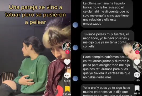 Al ver que la pareja comenzó a pelear, la joven creyó que se trataba de una forma de evitar pagar el tatuaje, sin embargo, días después se enteró que habría sido por una infidelidad 