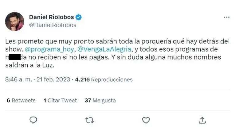 Exacadémico se lanza contra Magda Rodríguez (Twitter)