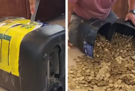 Pareja junta monedas de 100 pesos