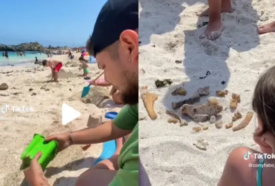 Jóvenes cavan en la playa y encuentran decenas de huesos Jóvenes cavan en la playa y encuentran decenas de huesos