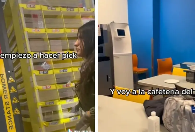 Joven muestra c&oacute;mo es su trabajo en Amazon