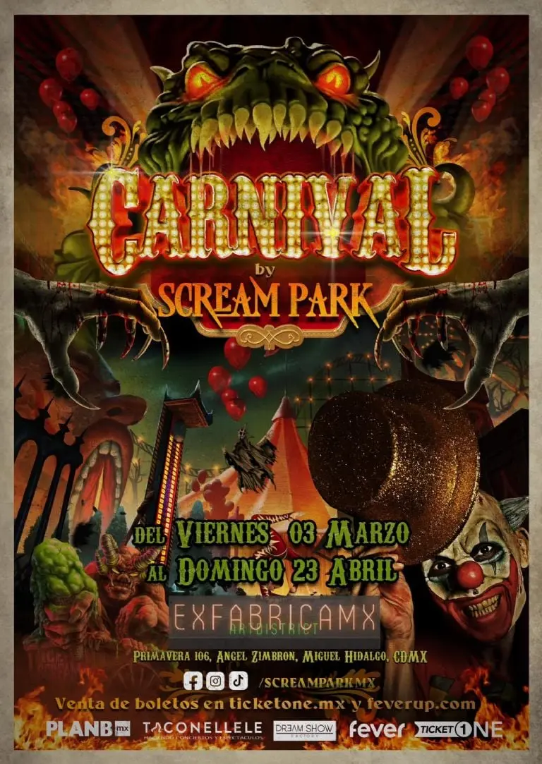 Carnival by Scream Park llega a CDMX - Cortesía