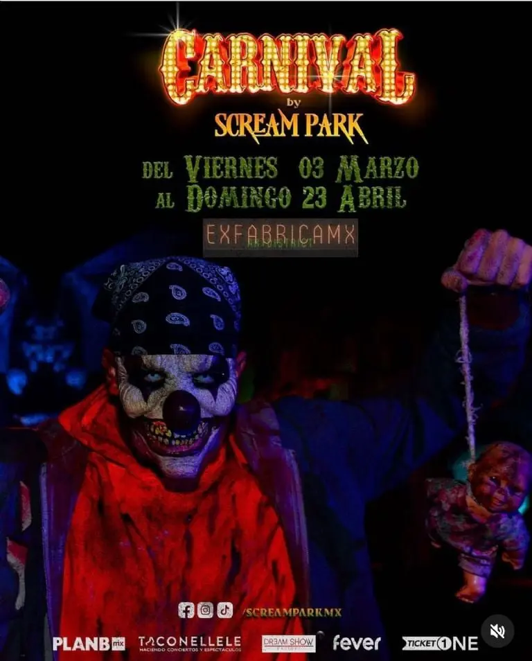 Carnival by Scream Park llega a CDMX - Cortesía