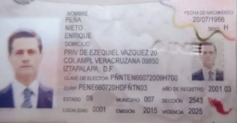 Para dar un ejemplo, la CURP del expresidente Enrique Peña Nieto tiene una