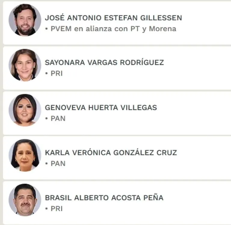 Cinco legisladores que pudieron haber usurpado el lugar de grupos subrepresentados, entre ellos Estefan Gillessen. Imagen: Captura de Pantalla.