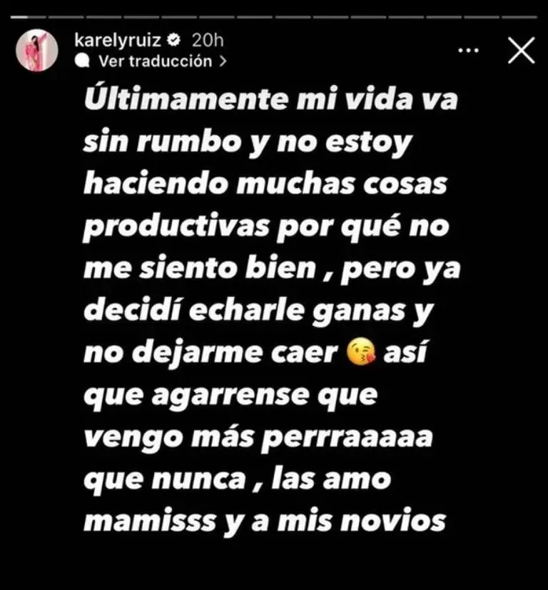 Fuente: Instagram @karelyruiz