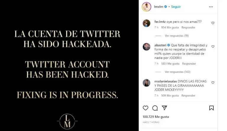 Fuente: Instagram @lmxlm