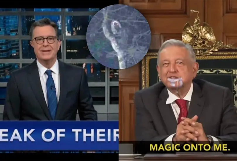 El satirista pol&iacute;tico Stephen Colbert dedic&oacute; un segmento para hablar de la foto de un supuesto aluxe que public&oacute; AMLO.