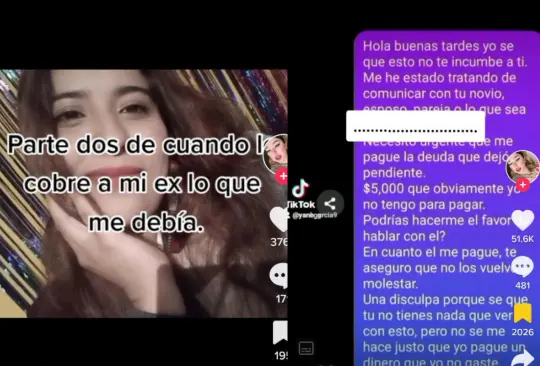 La joven envió un mensaje a su expareja para cobrarle un dinero que le debía y terminó enterándose de que el hombre la engañó por varios meses