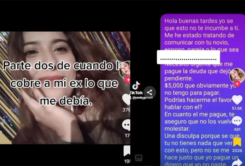 La joven envió un mensaje a su expareja para cobrarle un dinero que le debía y terminó enterándose de que el hombre la engañó por varios meses La joven envió un mensaje a su expareja para cobrarle un dinero que le debía y terminó enterándose de que el hombre la engañó por varios meses