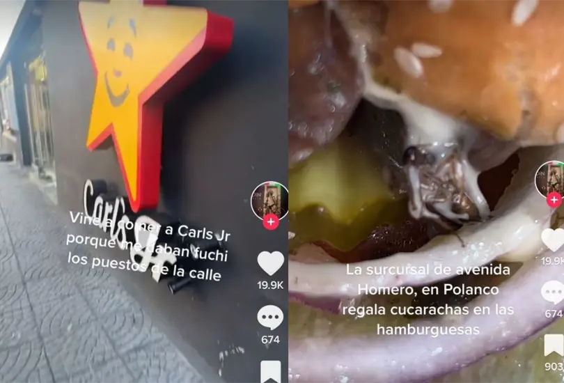 La joven desconfiaba de los puestos de la calle y se topó con la desagradable sorpresa de que en su hamburguesa había una cucaracha La joven desconfiaba de los puestos de la calle y se topó con la desagradable sorpresa de que en su hamburguesa había una cucaracha