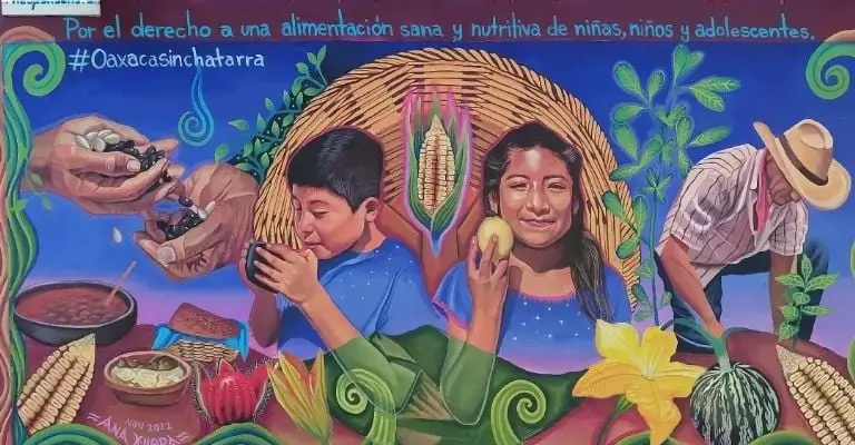 La campaña #OaxacaSinChatarra ha hecho alrededor de 11 murales en Oaxaca. Imagen: @xhopart.