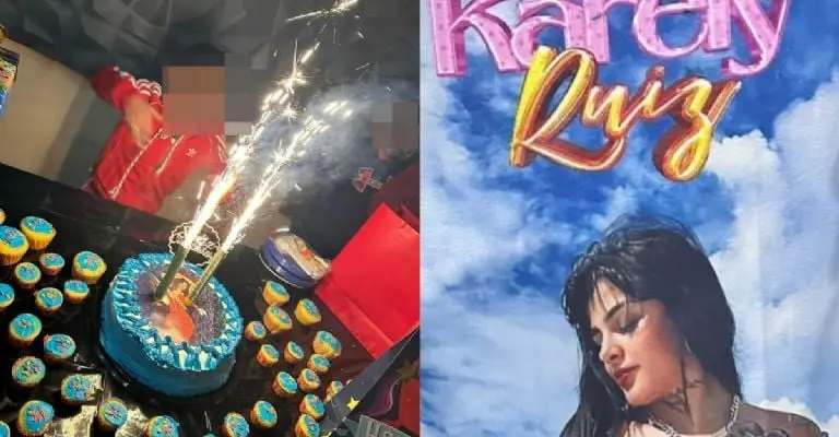 Un niño tuvo una fiesta temática de Karely Ruiz. Imagen: Redes sociales.