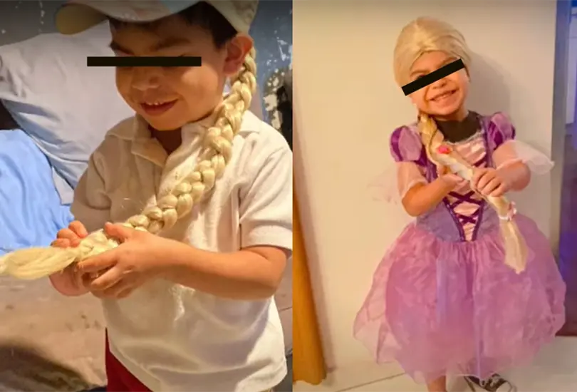 El menor cumplió su sueño y se disfrazó de Rapunzel en su cumpleaños El menor cumplió su sueño y se disfrazó de Rapunzel en su cumpleaños