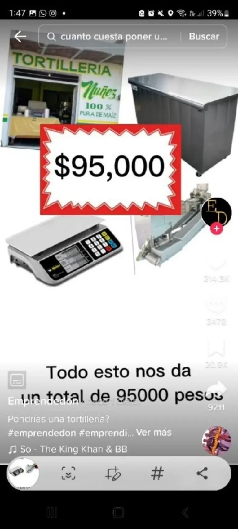 Esto cuesta poner una tortillería segúin tiktoker - Tomada de video