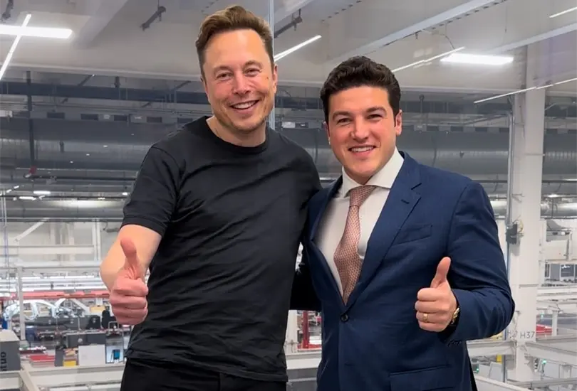 El futuro es brillante. Gracias @elonmusk, gracias @Tesla escribió el gobernador de Nuevo León El futuro es brillante. Gracias @elonmusk, gracias @Tesla escribió el gobernador de Nuevo León