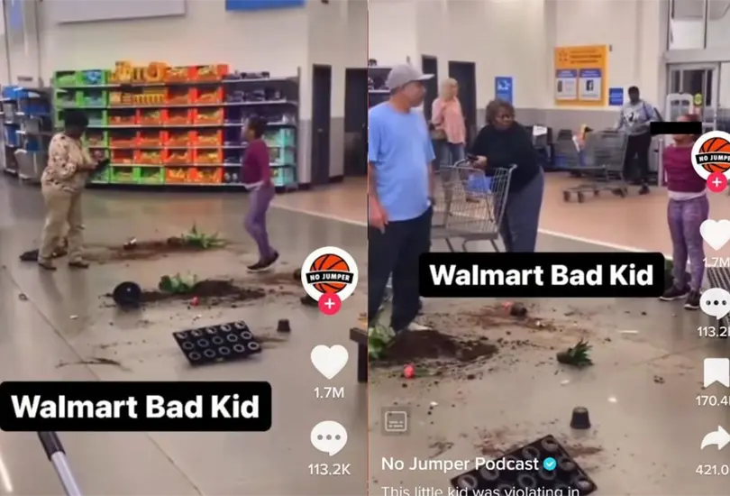 Ni&ntilde;a causa destrozos en un supermercado ante mirada de adultos