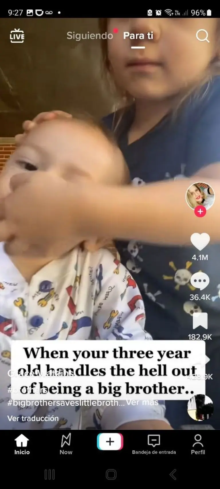 Niño salva a bebé - Tomada de video