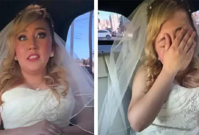 Novia se desmaquilla para un reto Novia se desmaquilla para un reto